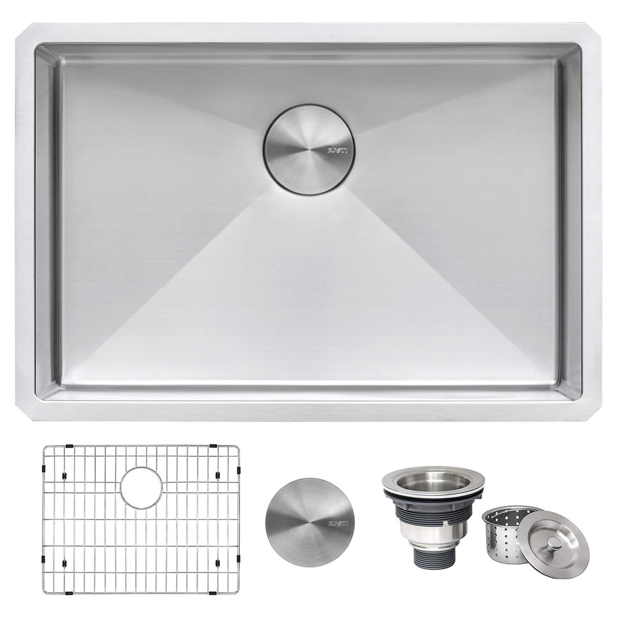 Ruvati 26-inch Undermount Stainless Steel Kitchen Sink 16 Gauge Rounded Corners Single Bowl - RVH7126