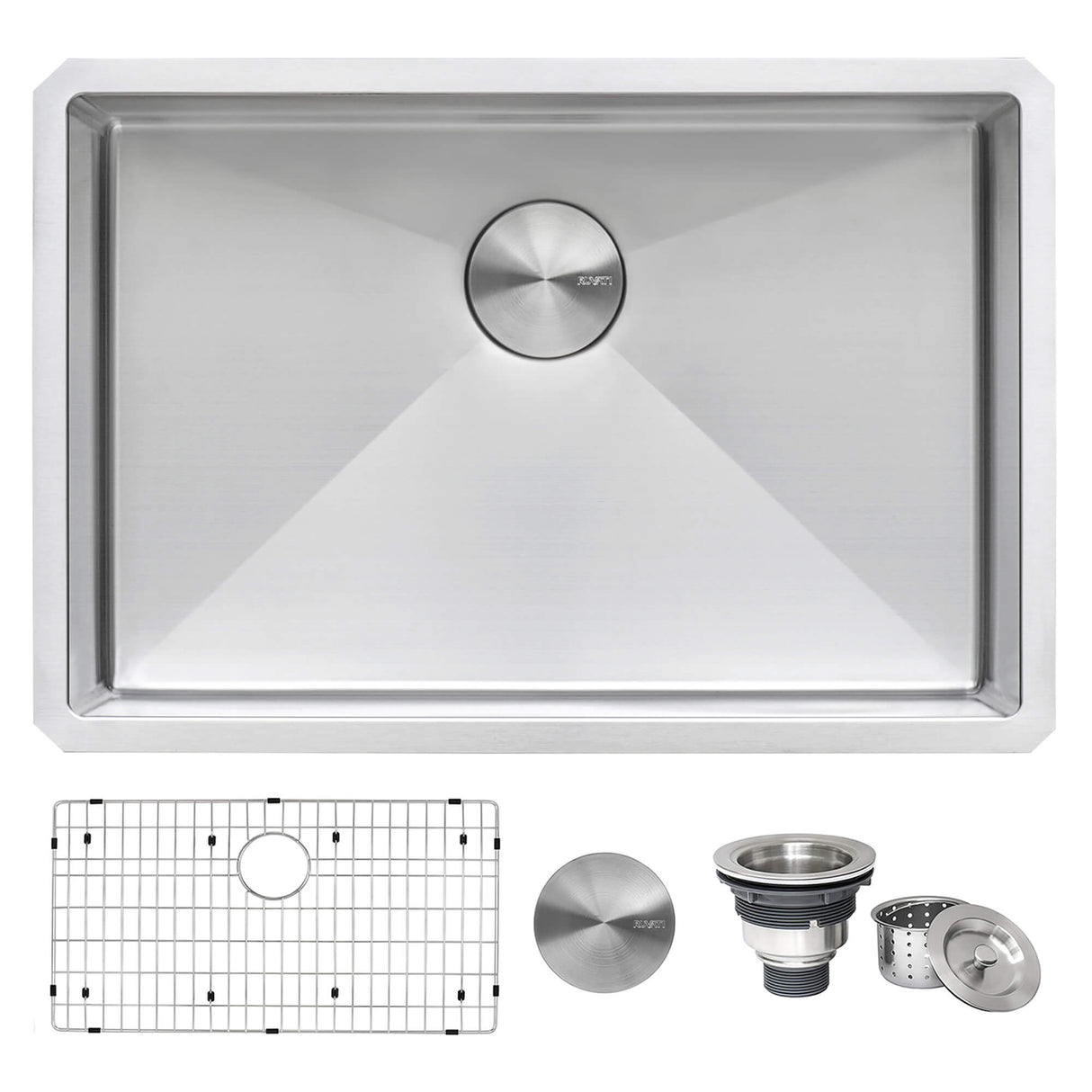 Ruvati 28-inch Undermount 16 Gauge Stainless Steel Kitchen Sink Rounded Corners Single Bowl - RVH7250