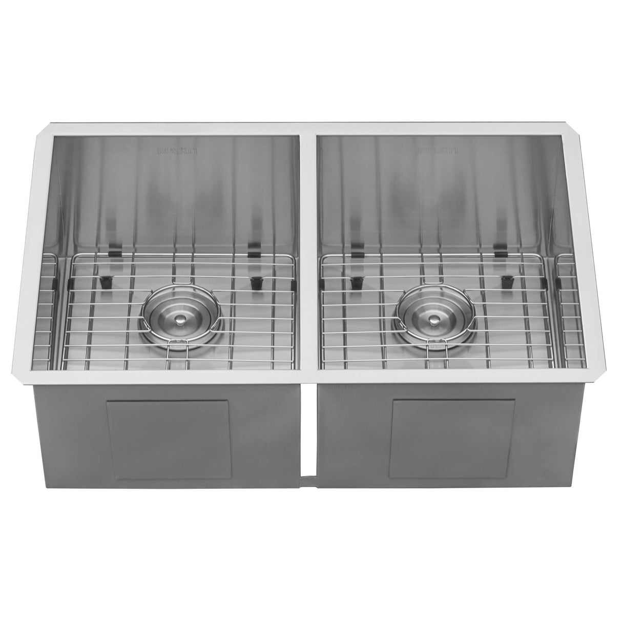 Ruvati 30-inch Undermount 50/50 Double Bowl Zero Radius 16 Gauge Stainless Steel Kitchen Sink - RVH7350