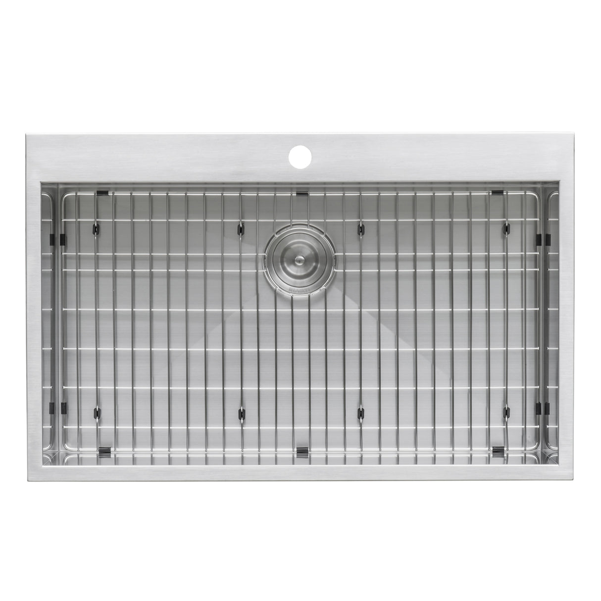 Ruvati 33 x 22 Drop-in Topmount 16 Gauge Zero Radius Stainless Steel Kitchen Sink Single Bowl - 1 hole - RVH8000