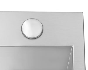 Ruvati 33 x 22 inch Drop-in Topmount 16 Gauge Zero Radius Stainless Steel Kitchen Sink Single Bowl - 4 holes - RVH8001