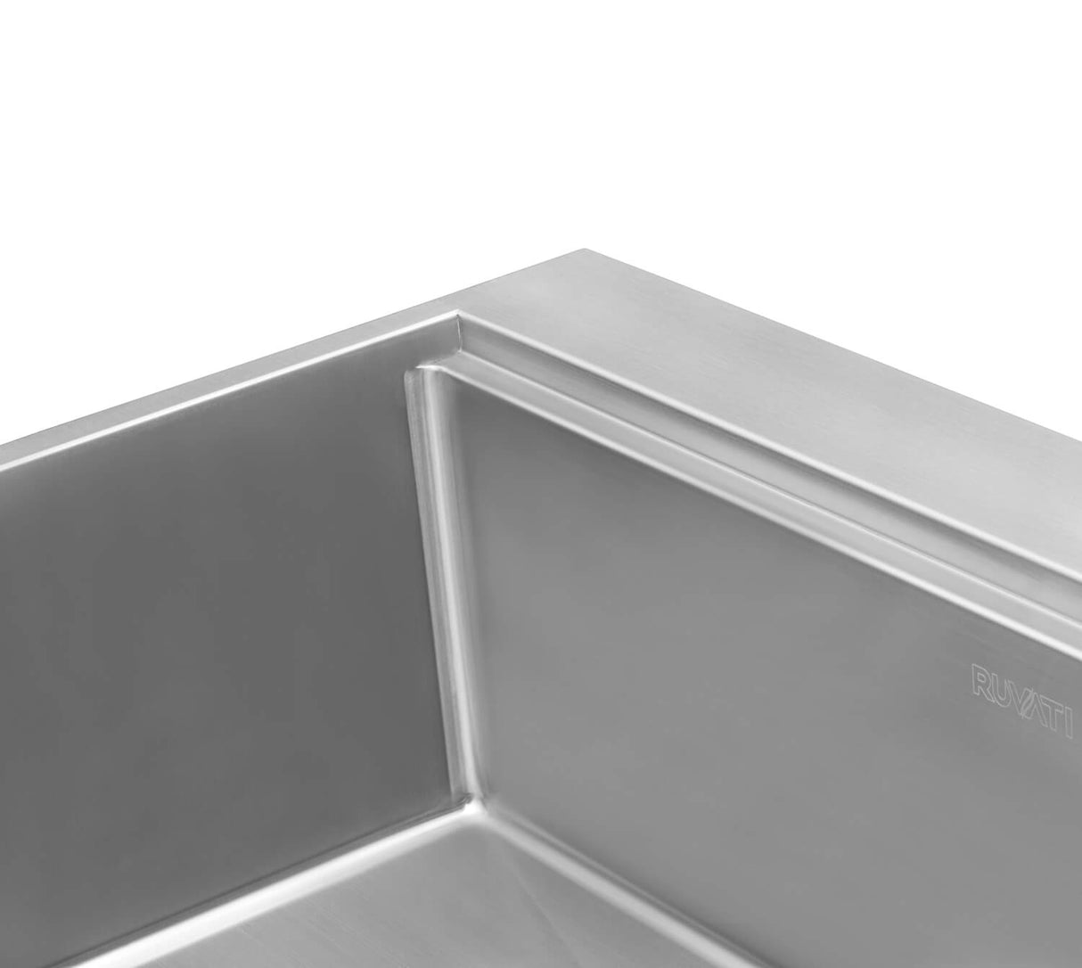 Ruvati 33 x 22 inch Workstation Ledge Drop-in 16 Gauge Rounded Corners Stainless Steel Kitchen Sink Single Bowl - RVH8003