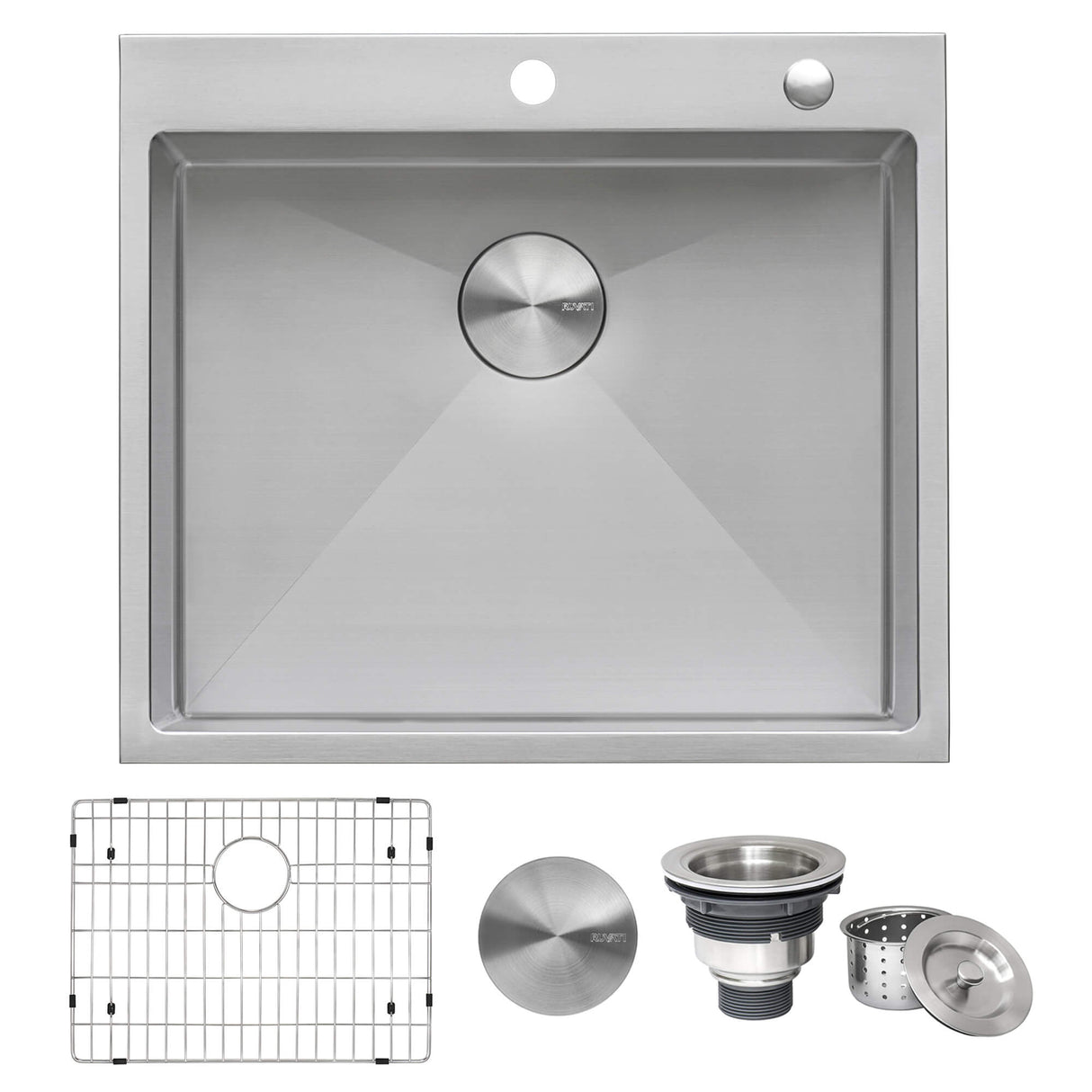 Ruvati 24 x 20 inch Drop-in 16 Gauge Stainless Steel Rounded Corners Topmount Kitchen Sink Single Bowl - RVH8014
