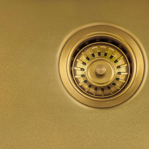 Ruvati 15 inch Polished Brass Matte Gold Stainless Steel Drop-in Topmount Bar Prep Sink Single Bowl - RVH8115GG