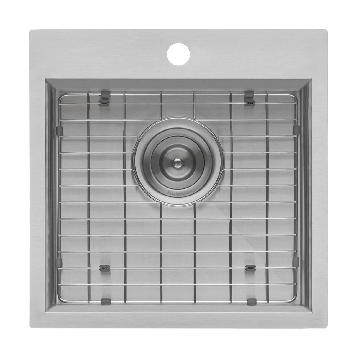 Ruvati 18 x 18 inch Drop-in Topmount Bar Prep Sink 16 Gauge Stainless Steel Single Bowl - RVH8118