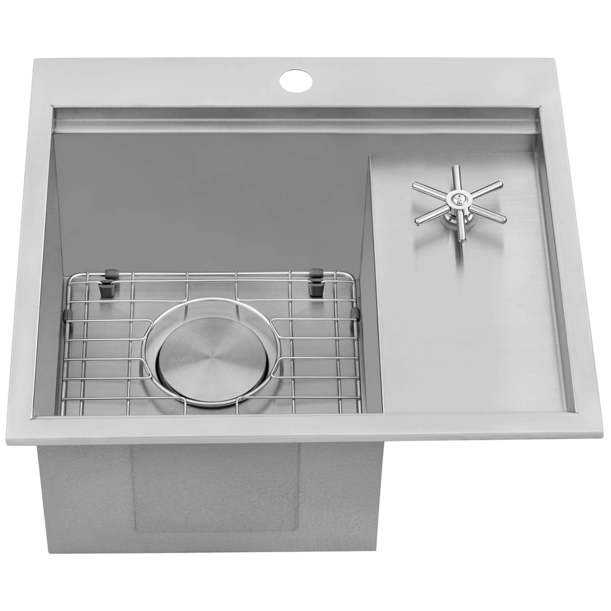 Ruvati Glass Rinser Sink 22 inch Workstation for Wet Bar Bottle Washer Drop in Topmount - RVH8262ST