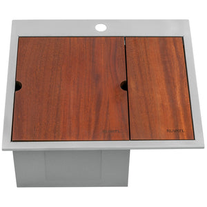 Ruvati Glass Rinser Sink 22 inch Workstation for Wet Bar Bottle Washer Drop in Topmount - RVH8262ST