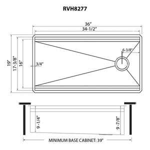 Ruvati 36-inch Workstation Dual Tier Ledge Kitchen Sink Undermount 16 Gauge Stainless Steel - RVH8277