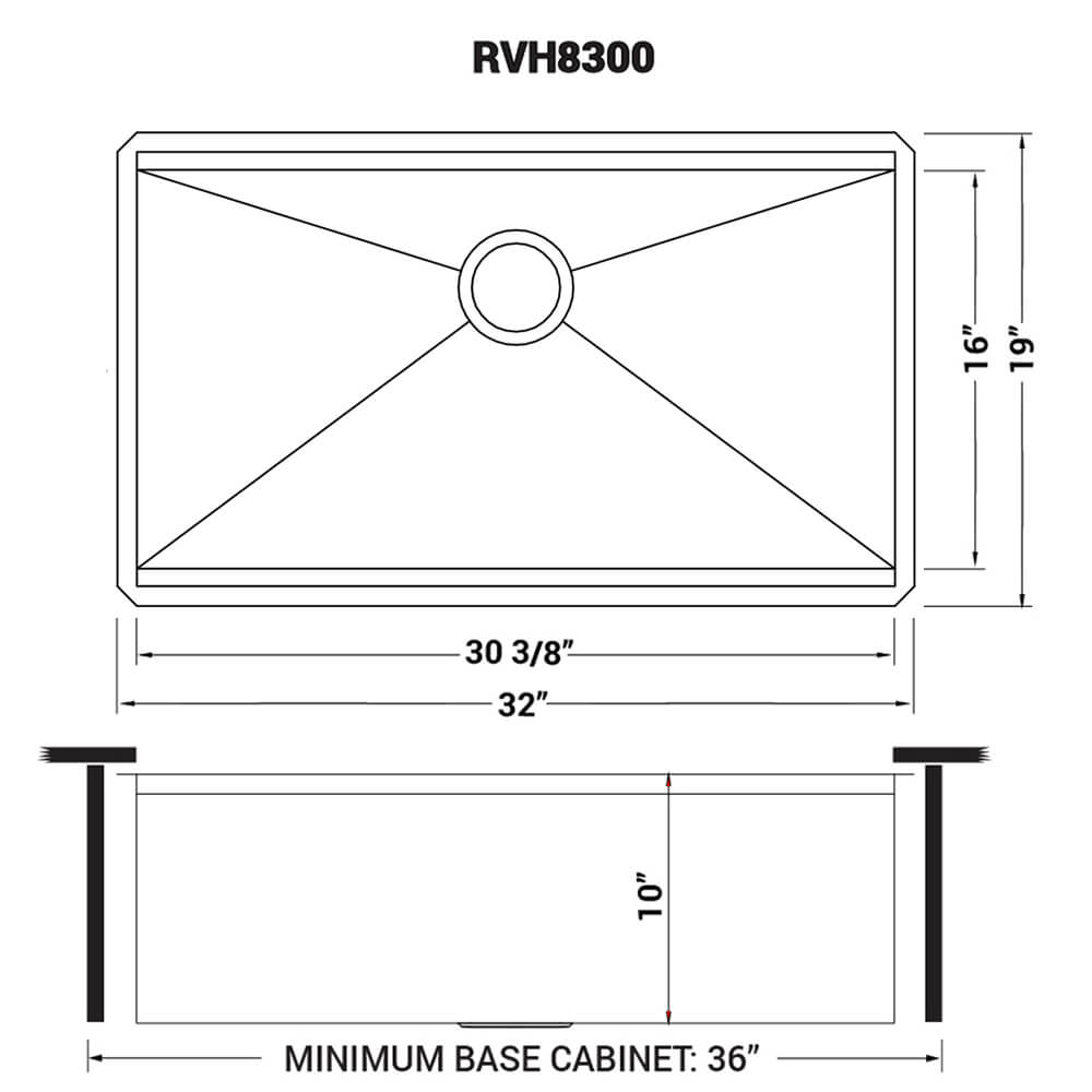 Ruvati 32-inch Workstation Ledge Undermount 16 Gauge Stainless Steel Kitchen Sink Single Bowl - RVH8300