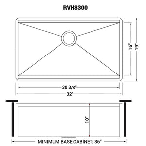 Ruvati 32-inch Workstation Ledge Undermount 16 Gauge Stainless Steel Kitchen Sink Single Bowl - RVH8300