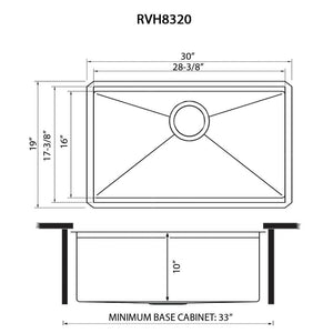 Ruvati 30-inch Workstation Rounded Corners Undermount Ledge Kitchen Sink with Accessories - RVH8320