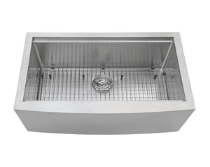 Ruvati 30-inch Apron-front Workstation Farmhouse Kitchen Sink 16 Gauge Stainless Steel Single Bowl - RVH9100