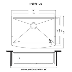 Ruvati 30-inch Matte Gold Workstation Apron-Front Brass Tone Stainless Steel Kitchen Sink - RVH9106GG