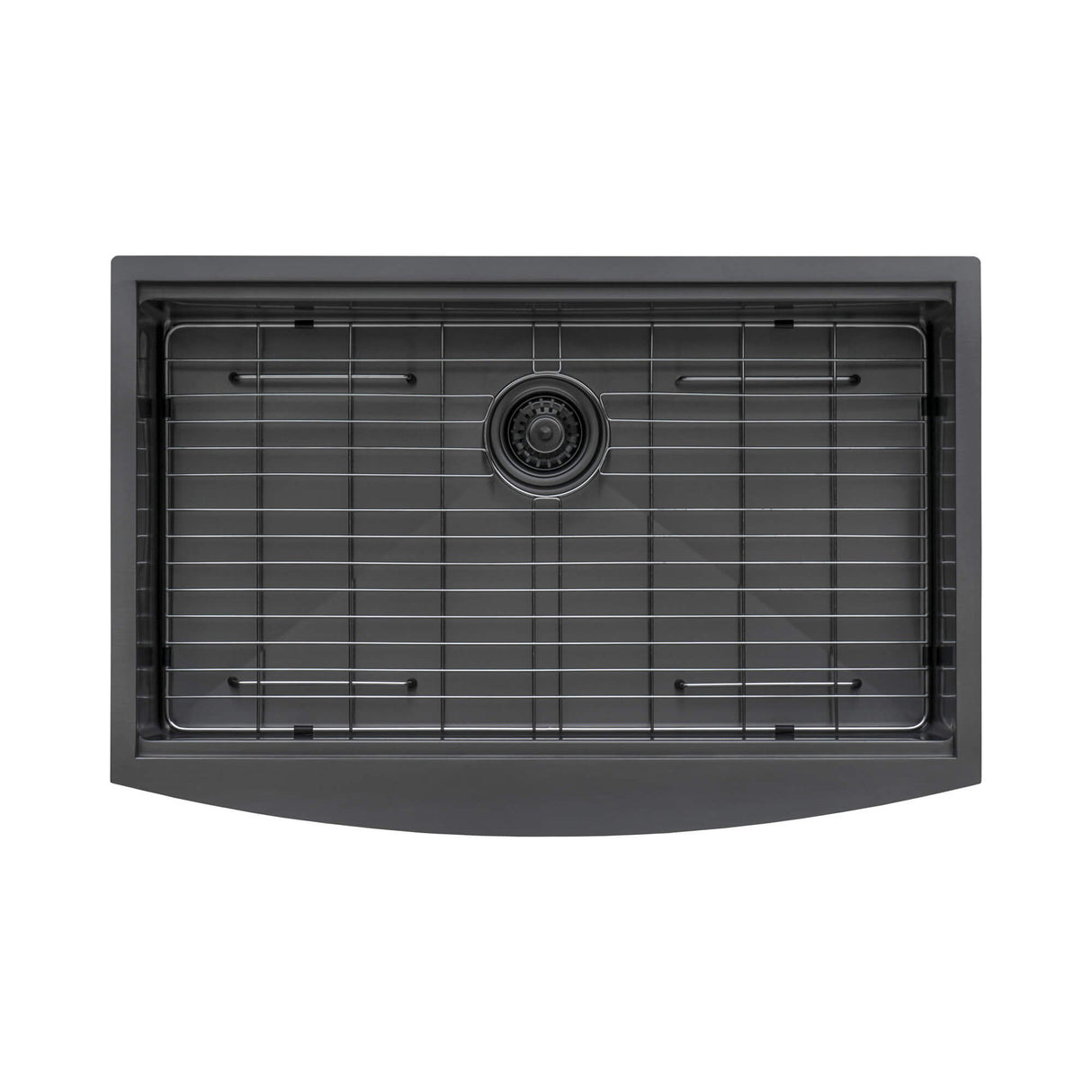Ruvati 30-inch Gunmetal Black Workstation Apron-Front Stainless Steel Kitchen Sink - RVH9106BL