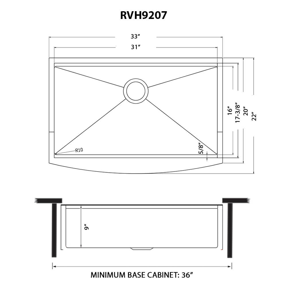 Ruvati 33-inch Matte Gold Workstation Apron-Front Brass Tone Stainless Steel Kitchen Sink - RVH9207GG