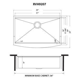 Ruvati 33-inch Matte Gold Workstation Apron-Front Brass Tone Stainless Steel Kitchen Sink - RVH9207GG