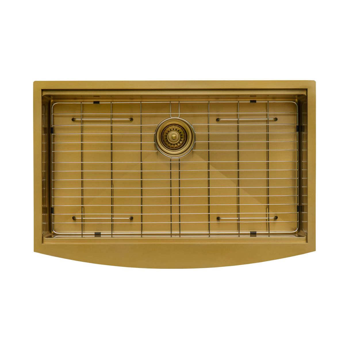 Ruvati 33-inch Matte Gold Workstation Apron-Front Brass Tone Stainless Steel Kitchen Sink - RVH9207GG