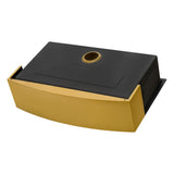 Ruvati 33-inch Matte Gold Workstation Apron-Front Brass Tone Stainless Steel Kitchen Sink - RVH9207GG