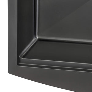 Ruvati 36-inch Gunmetal Black Workstation Apron-Front Stainless Steel Kitchen Sink - RVH9308BL