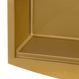 Ruvati 36-inch Matte Gold Workstation Apron-Front Brass Tone Stainless Steel Kitchen Sink - RVH9308GG