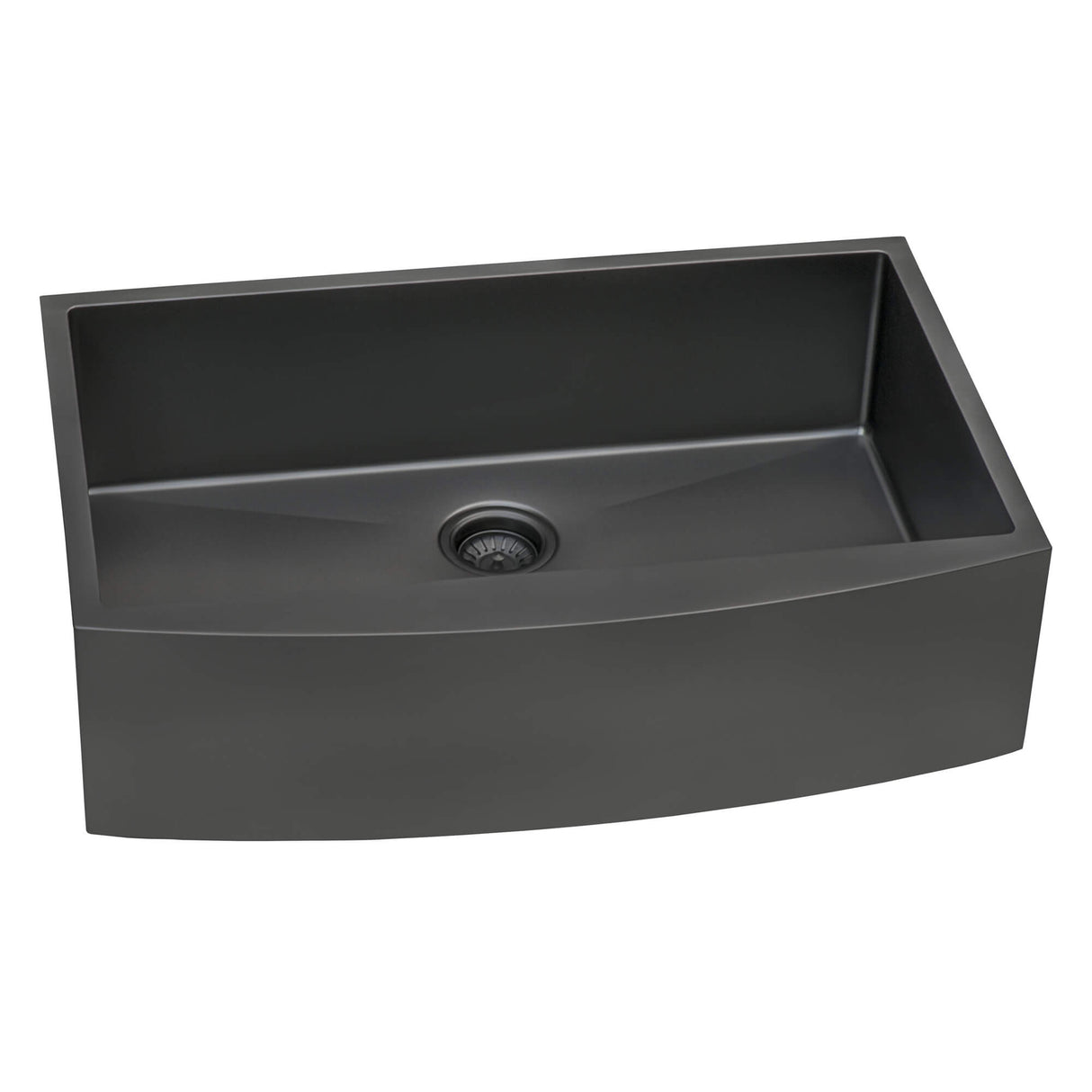 Ruvati 30-inch Apron-Front Farmhouse Kitchen Sink - Gunmetal Black Matte Stainless Steel Single Bowl - RVH9660BL