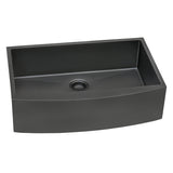 Ruvati 33-inch Apron-Front Farmhouse Kitchen Sink - Gunmetal Black Matte Stainless Steel Single Bowl - RVH9733BL
