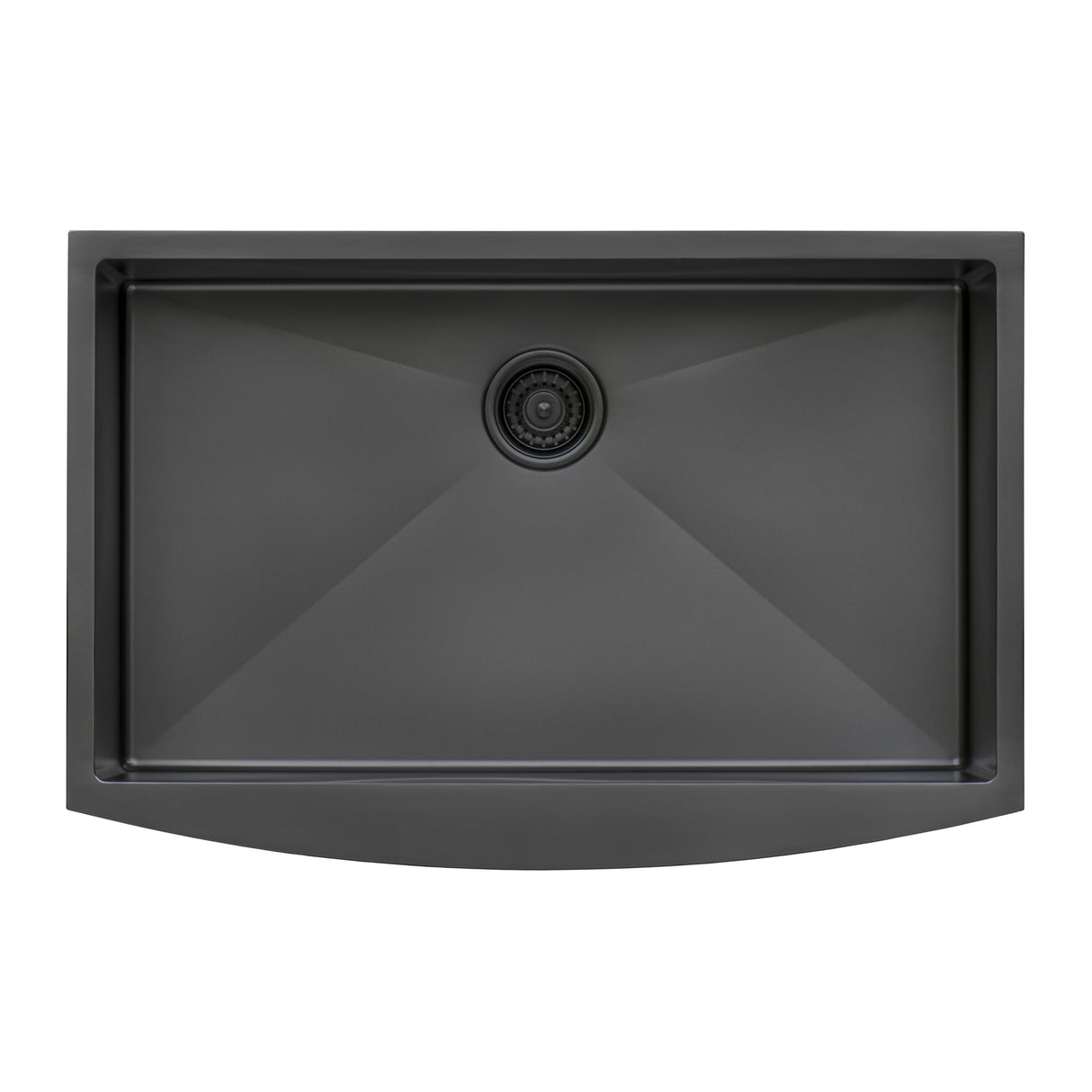 Ruvati 33-inch Apron-Front Farmhouse Kitchen Sink - Gunmetal Black Matte Stainless Steel Single Bowl - RVH9733BL