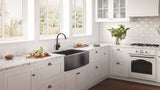 Ruvati 33-inch Apron-Front Farmhouse Kitchen Sink - Gunmetal Black Matte Stainless Steel Single Bowl - RVH9733BL