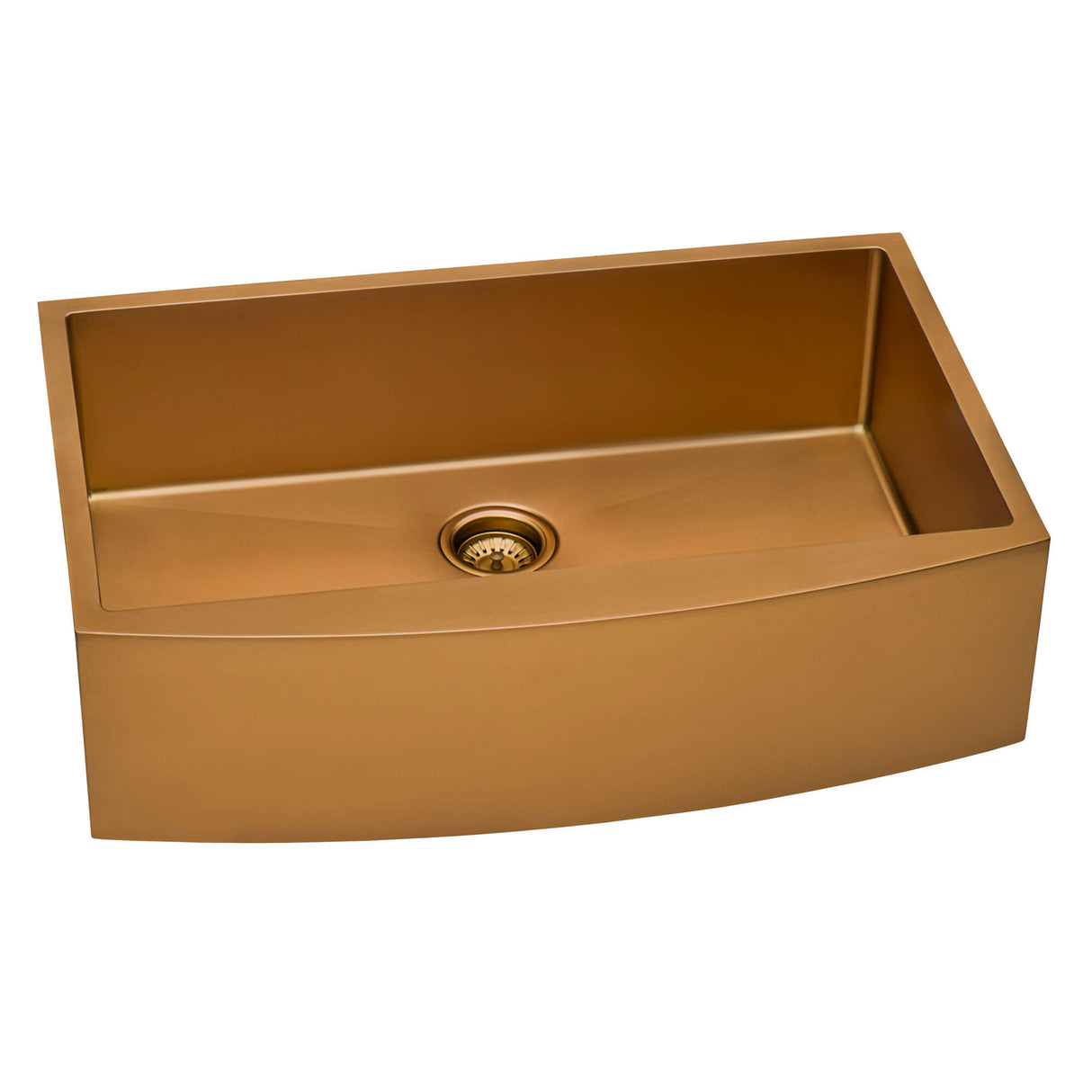 Ruvati 33-inch Apron-Front Farmhouse Kitchen Sink - Copper Tone Matte Bronze Stainless Steel Single Bowl - RVH9733CP