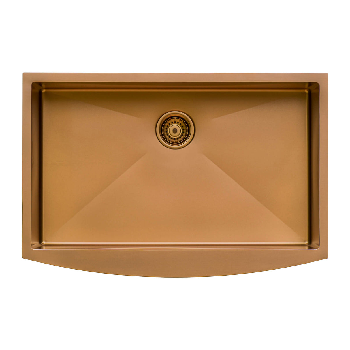Ruvati 33-inch Apron-Front Farmhouse Kitchen Sink - Copper Tone Matte Bronze Stainless Steel Single Bowl - RVH9733CP