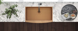 Ruvati 33-inch Apron-Front Farmhouse Kitchen Sink - Copper Tone Matte Bronze Stainless Steel Single Bowl - RVH9733CP