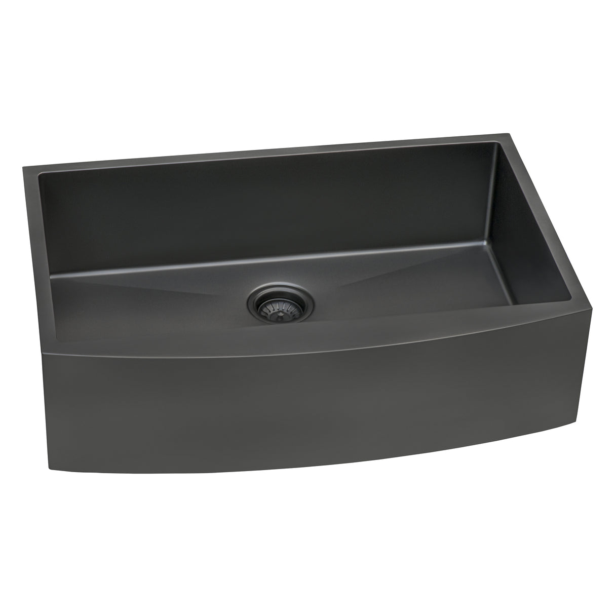 Ruvati 36-inch Apron-Front Farmhouse Kitchen Sink - Gunmetal Black Matte Stainless Steel Single Bowl - RVH9880BL