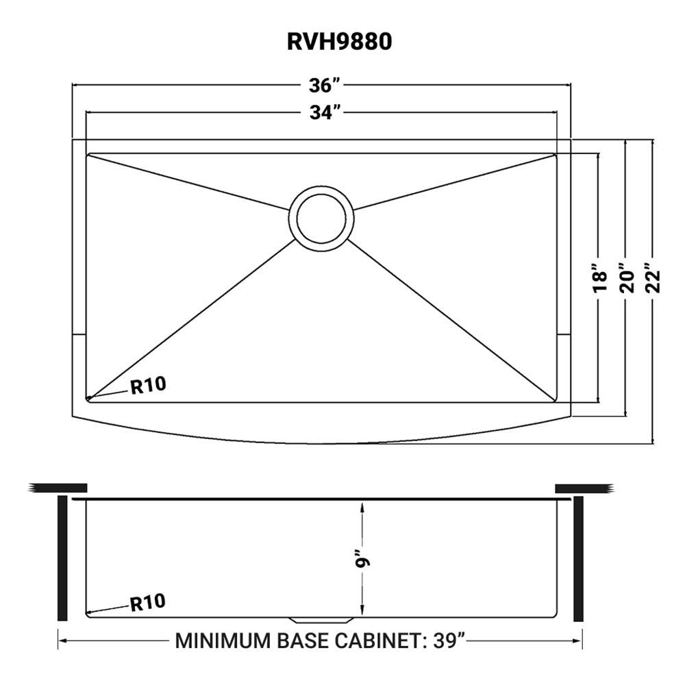 Ruvati 36-inch Apron-Front Farmhouse Kitchen Sink - Copper Tone Matte Bronze Stainless Steel Single Bowl - RVH9880CP