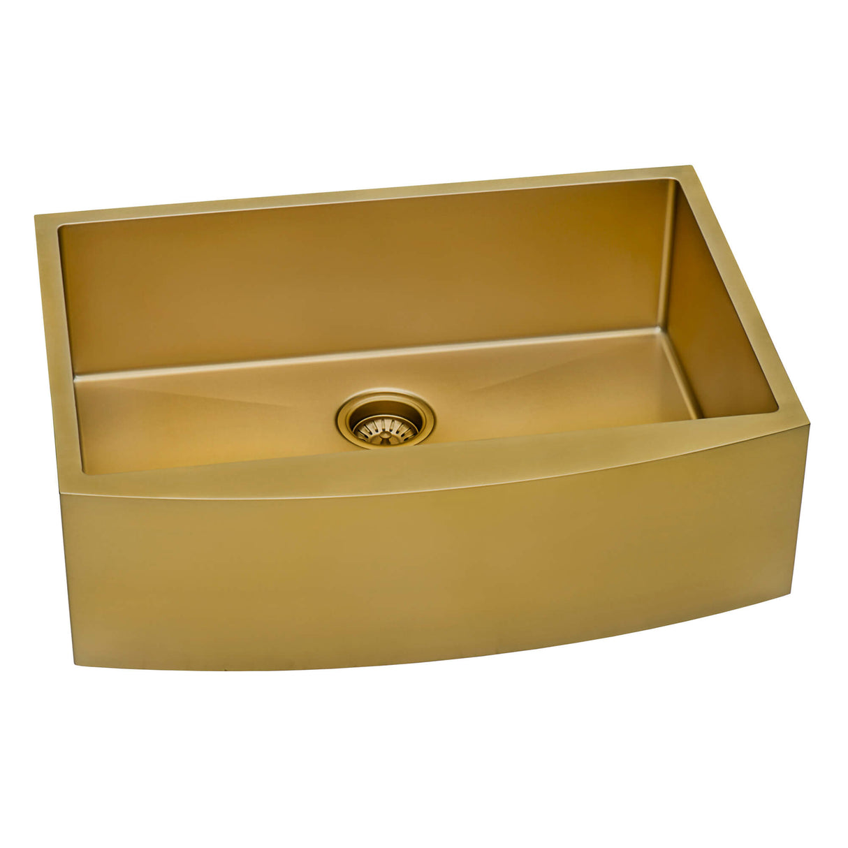 Ruvati 36-inch Apron-Front Farmhouse Kitchen Sink - Brass Tone Matte Gold Stainless Steel Single Bowl - RVH9880GG