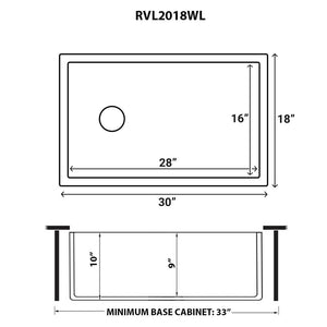 Ruvati 30-inch Fireclay Farmhouse Offset Drain Kitchen Sink Single Bowl White - Left Drain - RVL2018WL