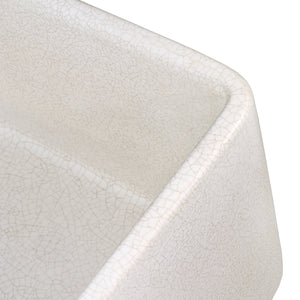 Ruvati 33 x 20 inch Fireclay Reversible Farmhouse Distressed Finish Apron-Front Kitchen Sink - Crackled White - RVL2300CR