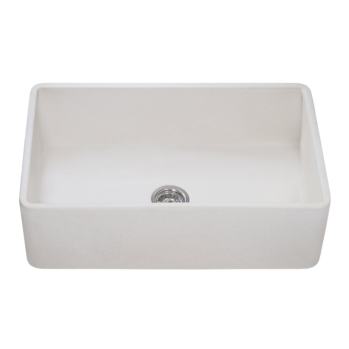 Ruvati 33 x 20 inch Fireclay Reversible Farmhouse Distressed Finish Apron-Front Kitchen Sink - Crackled White - RVL2300CR