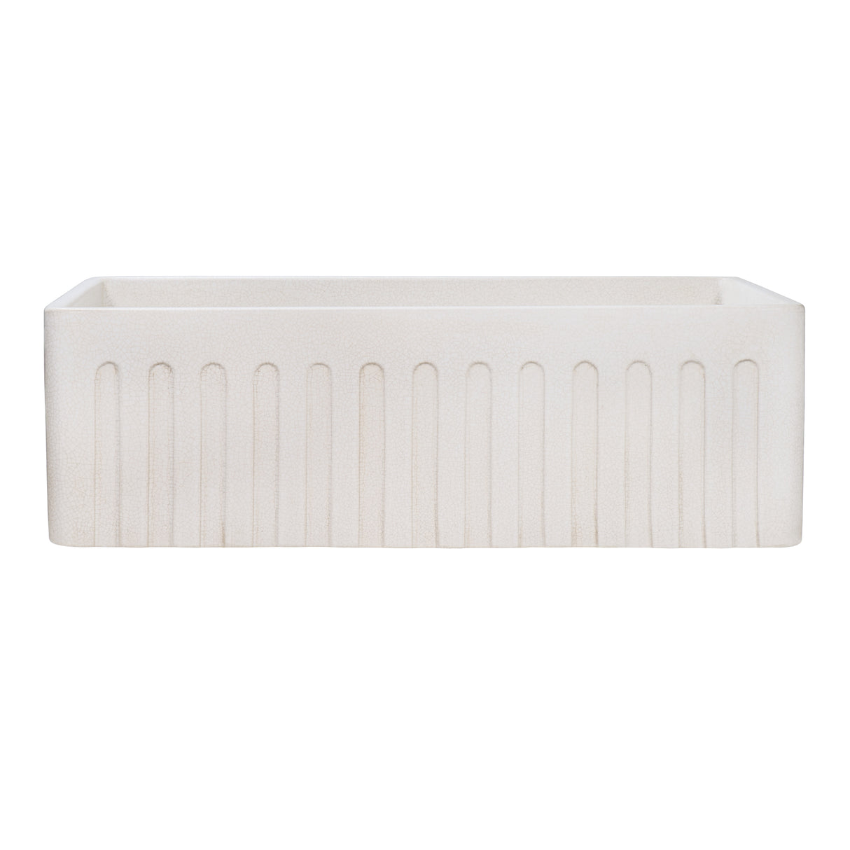 Ruvati 33 x 20 inch Fireclay Reversible Farmhouse Distressed Finish Apron-Front Kitchen Sink - Crackled White - RVL2300CR