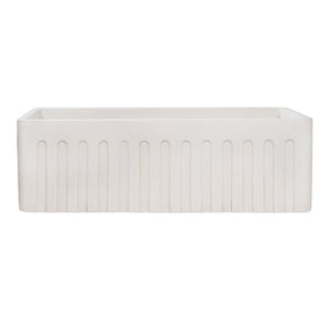 Ruvati 33 x 20 inch Fireclay Reversible Farmhouse Distressed Finish Apron-Front Kitchen Sink - Crackled White - RVL2300CR