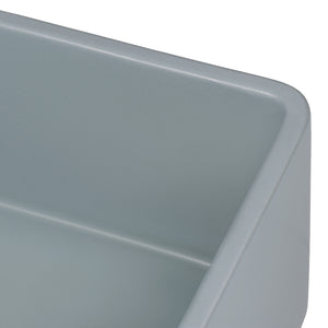 Ruvati 33 x 20 inch Fireclay Reversible Farmhouse Apron-Front Kitchen Sink Single Bowl - Horizon Gray - RVL2300GR