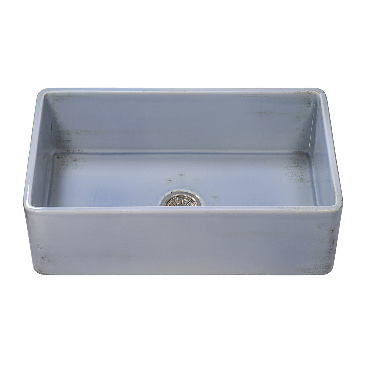 Ruvati 33 inch Fireclay Distressed Finish Farmhouse Apron-Front Kitchen Sink Reversible - Coastal Blue - RVL2300SB