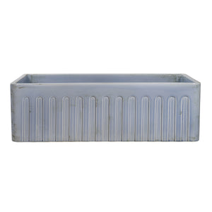 Ruvati 33 inch Fireclay Distressed Finish Farmhouse Apron-Front Kitchen Sink Reversible - Coastal Blue - RVL2300SB