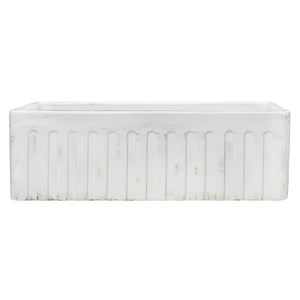 Ruvati 33 x 20 inch Fireclay Reversible Farmhouse Apron-Front Kitchen Sink Specialty Finish - Distressed White - RVL2300SW