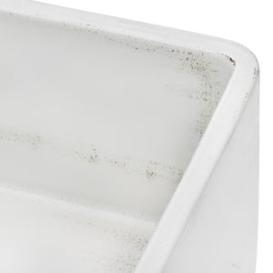 Ruvati 33 x 20 inch Fireclay Reversible Farmhouse Apron-Front Kitchen Sink Specialty Finish - Distressed White - RVL2300SW
