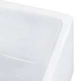 Ruvati 33 x 18 inch Fireclay Farmhouse Apron-Front Kitchen Sink Double Bowl - White - RVL2311WH