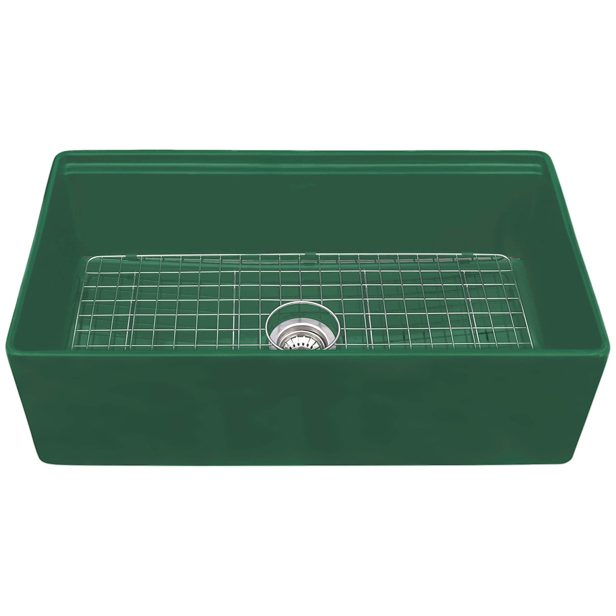 Ruvati 33 inch Fireclay Workstation Emerald Green Farmhouse Kitchen Sink Apron Front Single Bowl - RVL2387EG