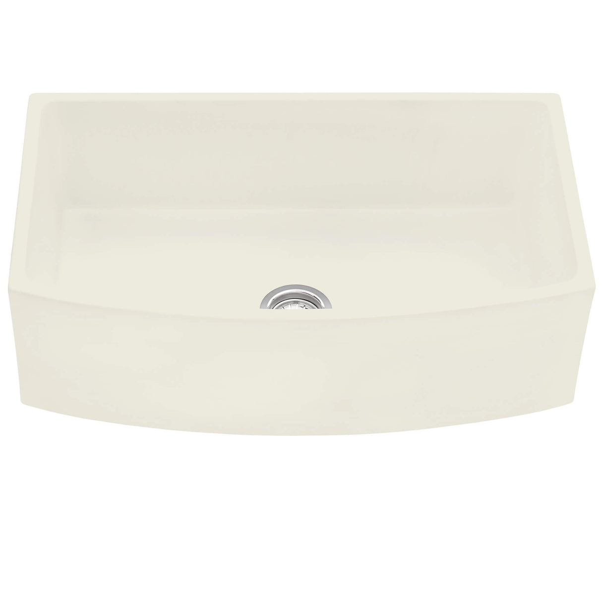 Ruvati 33 inch Fireclay Biscuit Farmhouse Kitchen Sink Bow Front Curved Apron Single Bowl - RVL2398BS