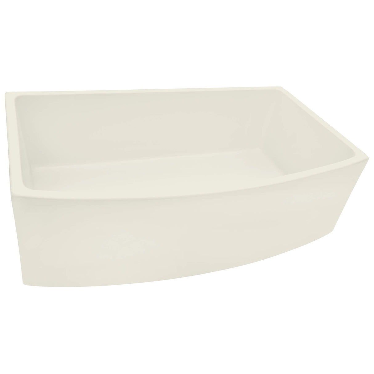 Ruvati 33 inch Fireclay Biscuit Farmhouse Kitchen Sink Bow Front Curved Apron Single Bowl - RVL2398BS
