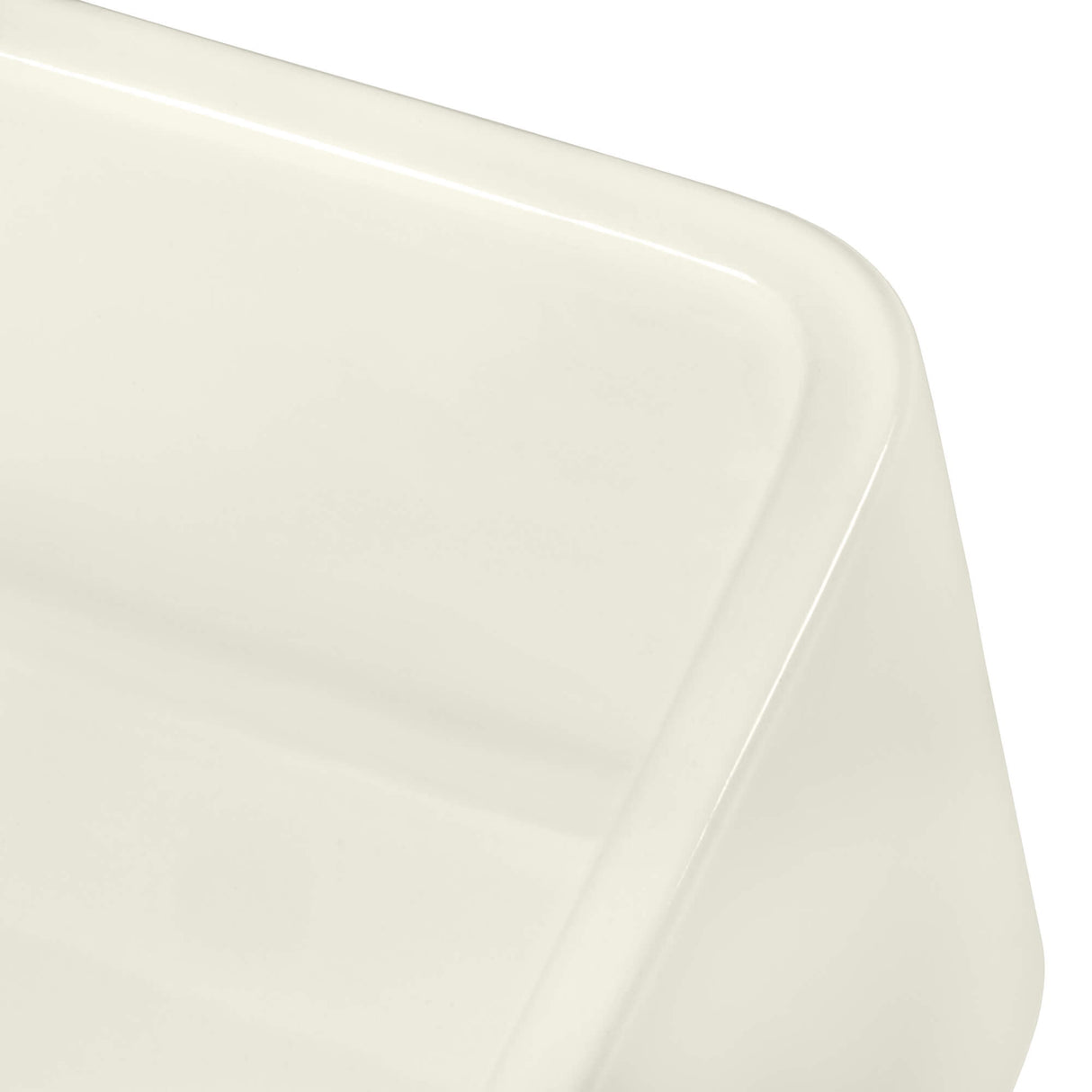 Ruvati 33 inch Fireclay Biscuit Farmhouse Kitchen Sink Bow Front Curved Apron Single Bowl - RVL2398BS