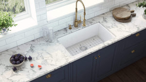 Ruvati 27-inch Fireclay Undermount / Drop-in Topmount Kitchen Sink Single Bowl - White - RVL2707WH